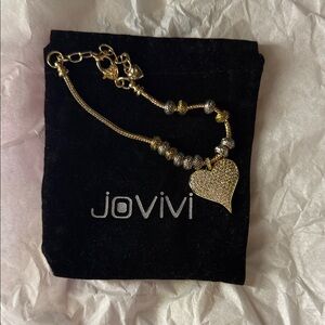 ViVI Gold and Silver Heart Charm Bracelet